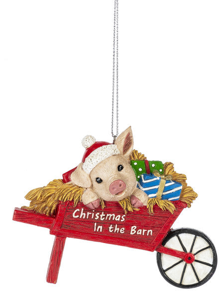 Christmas Farm Ornament - Pig