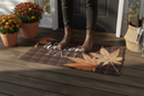 Plaid Maple Leaf "Welcome Fall" Mat - Home & Living >> Furnishings >> Rugs - by Gerson - view 2