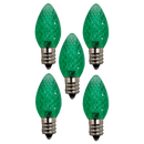 C7 Faceted Led Bulb - 5 Piece - Green