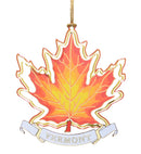 Vermont Maple Leaf Collectible Brass Ornament