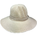 Burlap Ribbon Chiffon Crochet Woven Derby Sun Hat -Natural