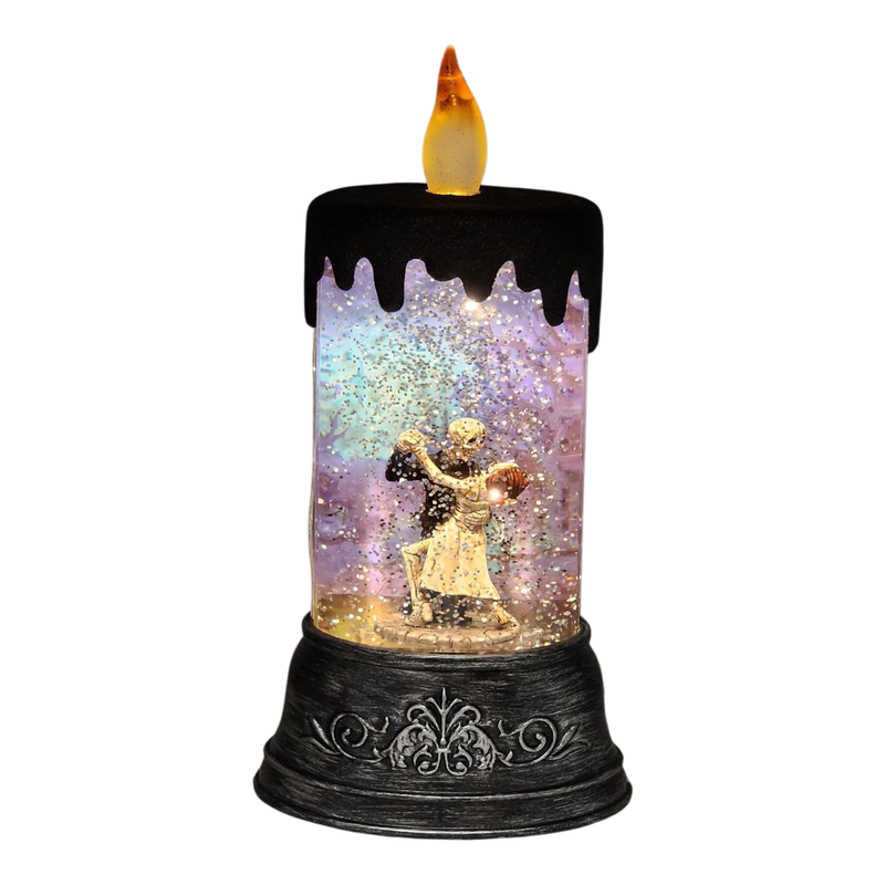 Spooky Skeleton Dance Waterglobe Candle