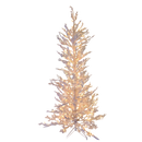Flocked White Twig Tree - 6.5 ft - 200 UL Clear Lights