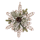 Botanical Snowflake 16 Inch Wall Ornament - White