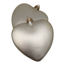Matte "Natural Velvet" Glass Heart Ornaments – Set of Two - Christmas >> Ornaments >> Heart - by Christmas By Krebs