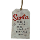 Wooden Plaid Gift Tag Ornament - Santa Said - Christmas >> Ornaments >> Novelty - by Ganz