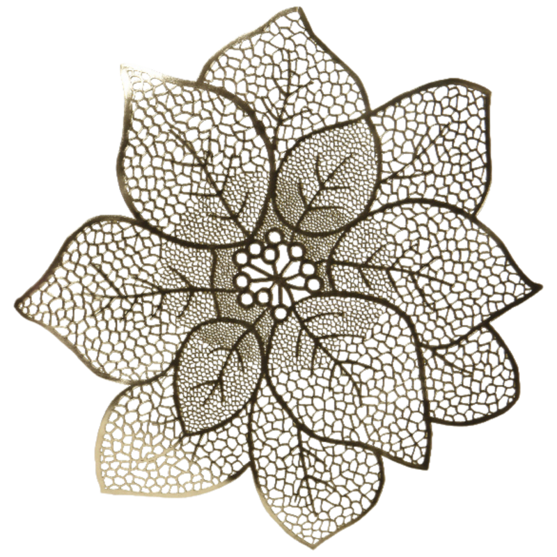Poinsettia Placemat - 17 Inches - Gold
