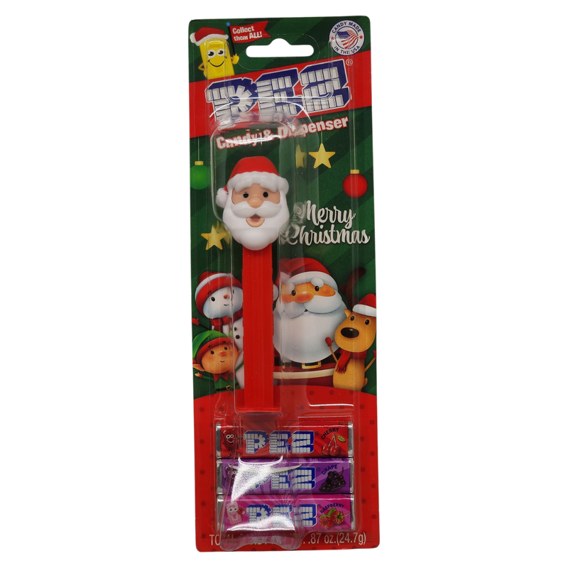 Christmas Pez Dispenser with 3 Rolls of Candy - Santa