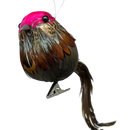 Holiday Bird Ornament - Pink With Brown