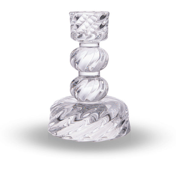 Swirl Glass Taper Holder - 4.5 Inch