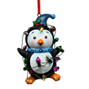 Festive Penguin With Holiday Lights and Blue Hat - Christmas >> Ornaments >> Animals - by Kurt Adler