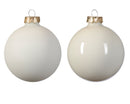 Glass 2.4" Ornaments - 10 piece Set - Wool White