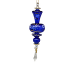 Floral Etched Glass Ruffle Glass Ball - Blue