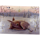 Resting Fawn Winter  Miniature Advent Calendar Card