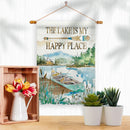 Lake Is Happy Place Outdoor Scenery Garden Flag - Home & Living >> Decor - by Breeze Decor - view 2