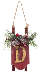 Monogram Sled Ornament -