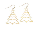 Gold Cutout Christmas Trees Earrings