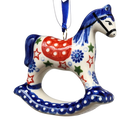 Rocking Horse Ornament - Festive Stars Pattern
