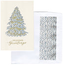 Silver Iridescent Embossed Tree Card Collection