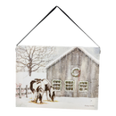 Fiber Optic Lighted Canvas Art - Grazing at the Barn