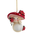 Merry Little Mushroom Lady Ornament - Poinsettia Hat - Christmas >> Ornaments >> Gardening - by Merry Little Mushrooms