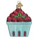 Carton Of Raspberries Glass Ornament
