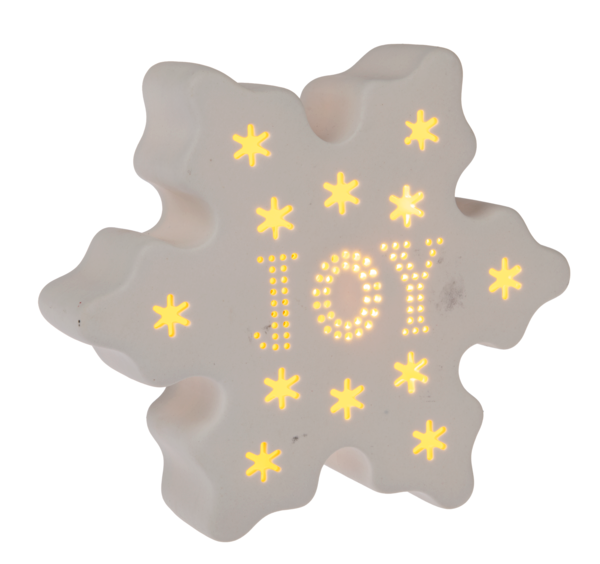LED Light Up Snowflake Figurine  Joy