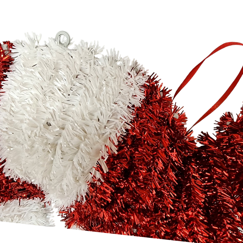 Crossed Candy Canes Tinsel Wall Decor - 19" Tall