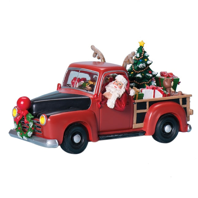 Red Pickup Truck Music Box - The Country Christmas Loft