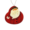 Whimsical Chubby Santa Wooden Ornament