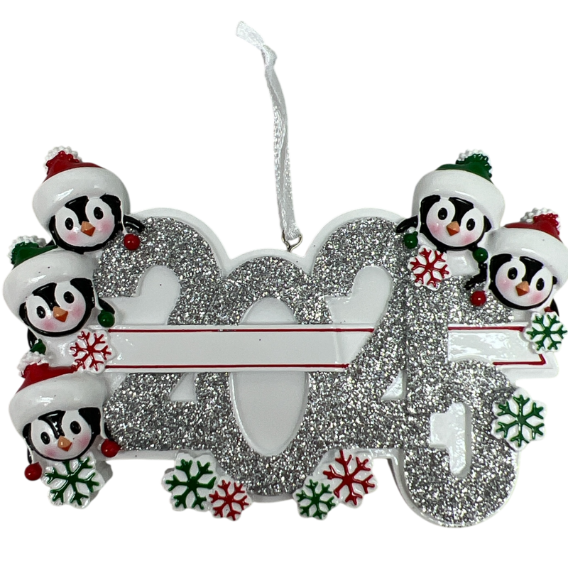2025 Penguin Family of 5 Ornament