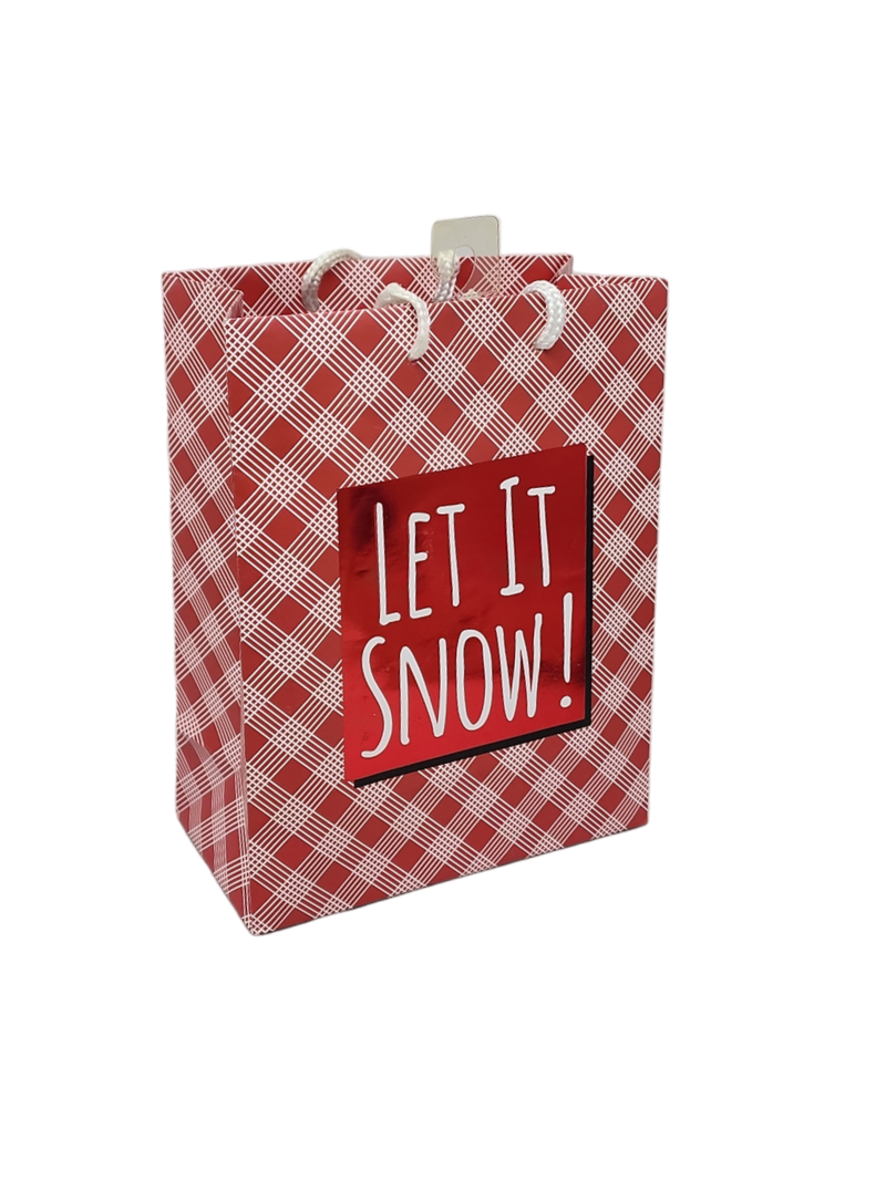 Contemporary Gift Bag With Tissue - Let It Snow Medium