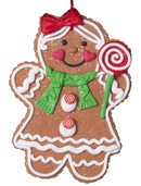 Oversize Clay Dough Gingerbread Ornament -