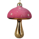 Gold Stem Glass Mushroom Ornament -