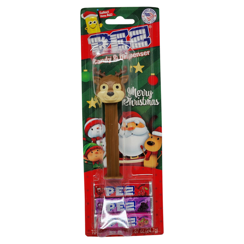 Christmas Pez Dispenser with 3 Rolls of Candy - Rudolph
