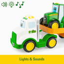 John Deere Lights and Sounds Farmin' Friends Toy Hauling Set with Truck and Backhoe Tractor - Toy Shoppe >> Cars and Trucks -