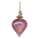 Mauve Perfume Bottle with Elephant Stopper and Gold Crown