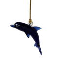 Solid Blown Glass Dolphin Ornament
