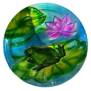 Frog Fused Glass Bird Bath - Home & Living >> Garden - by Gift Essentials