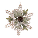 Botanical Snowflake 16 Inch Wall Ornament - White