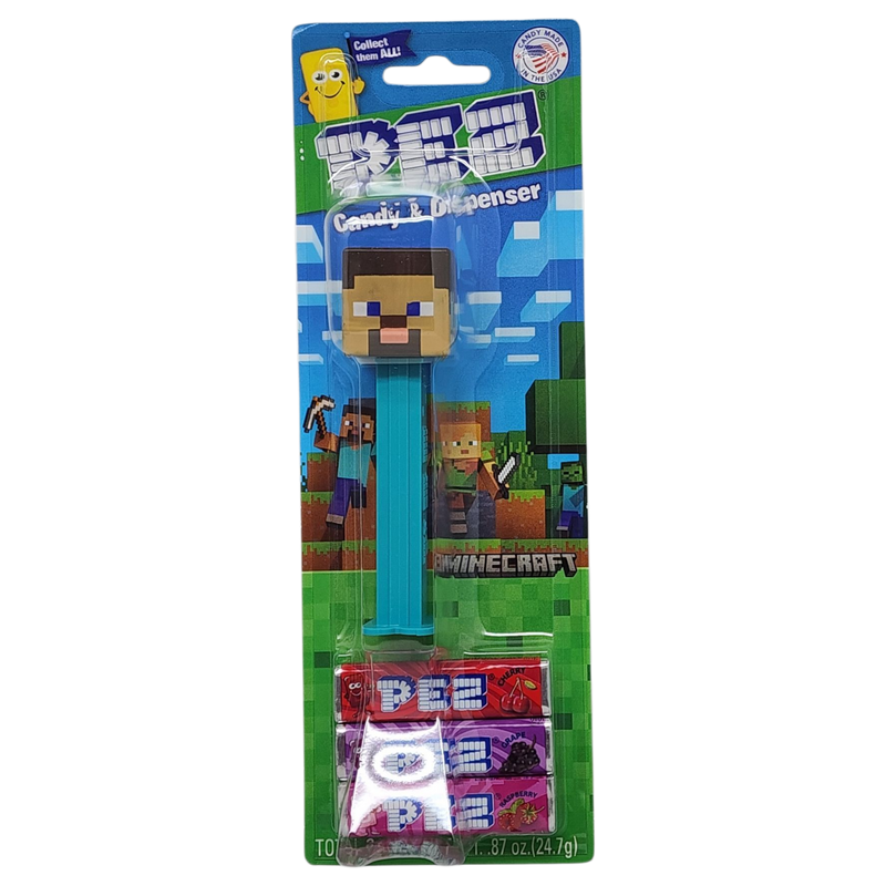 Minecraft PEZ Collection with 3 Candy rolls - Steve