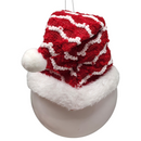 Glass "Lightable" Snowman Ornament - Knit Santa Hat - Christmas >> Ornaments >> Snowmen - by Stony Creek - view 3