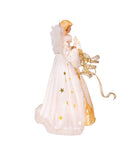 16 inch Cream/Gold Lighted Angel Treetop