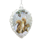 Glass Frosted Pinecone Ornament -