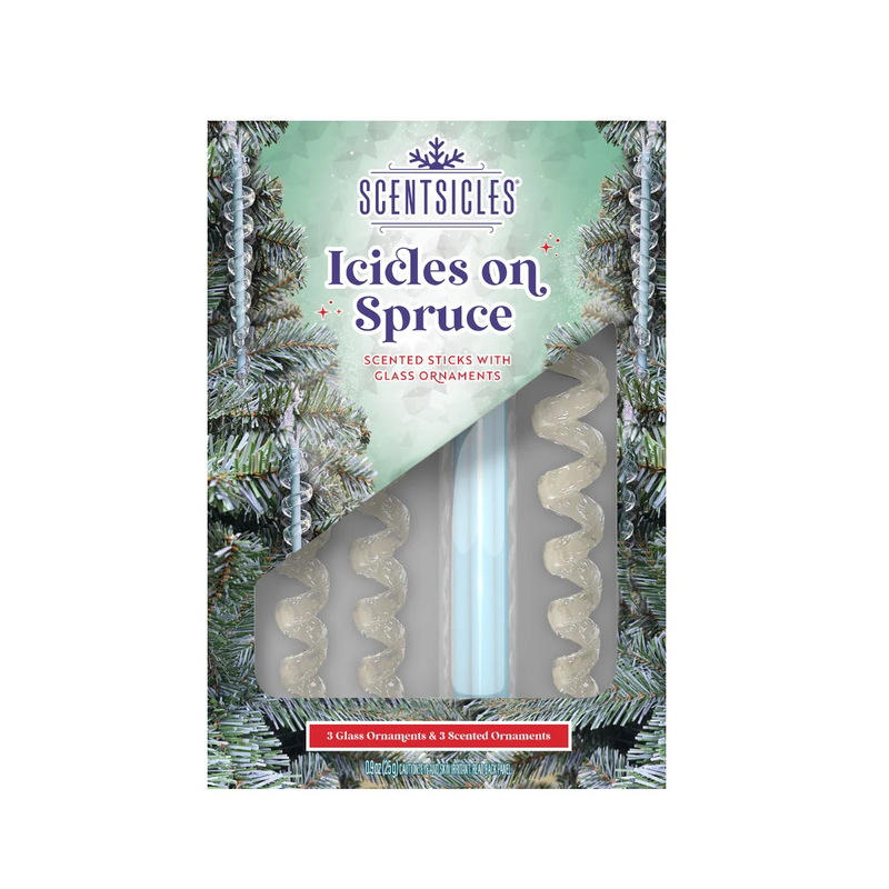 Icicles on Spruce - Glass Icicles with Scent sticks