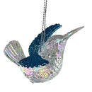 Clear / Blue Winged Humming Bird Ornament