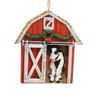 Holiday Barn with Cow Ornament