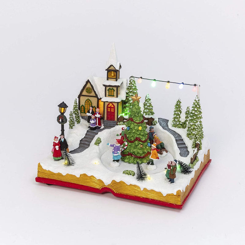 Lighted Musical Holiday Church with Moving Scene - The Country Christmas Loft