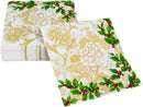 Holly Ceramic Ivory And Gold Cocktail Napkins