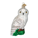 Great White Owl Glass Ornament